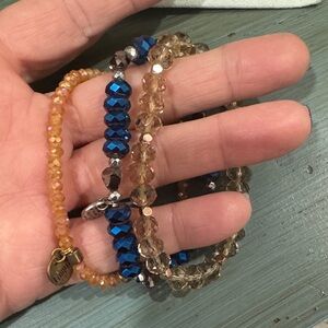 Erimish Gold and Blue Beaded Bracelet Set